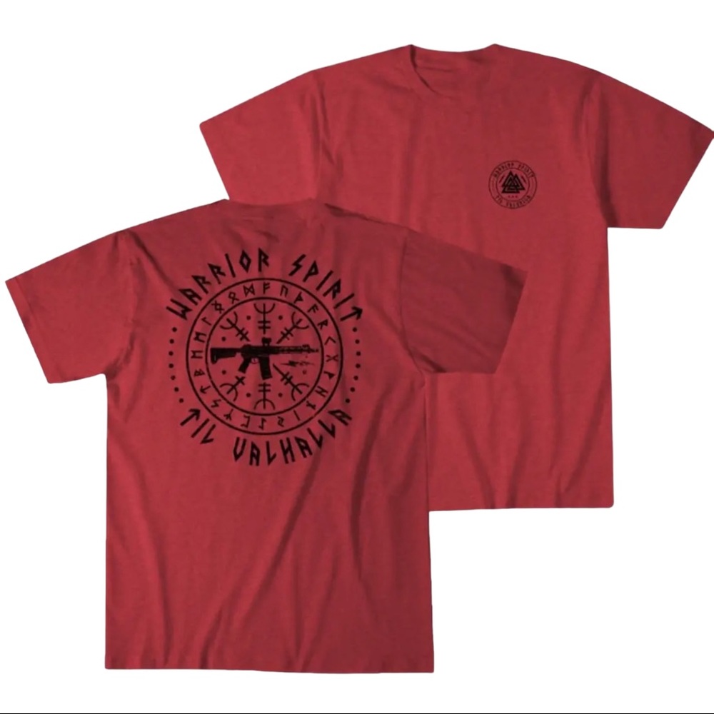 Howitzer Style Men's T-Shirt VALHALLA Military Grunt MFG Red S-3XL